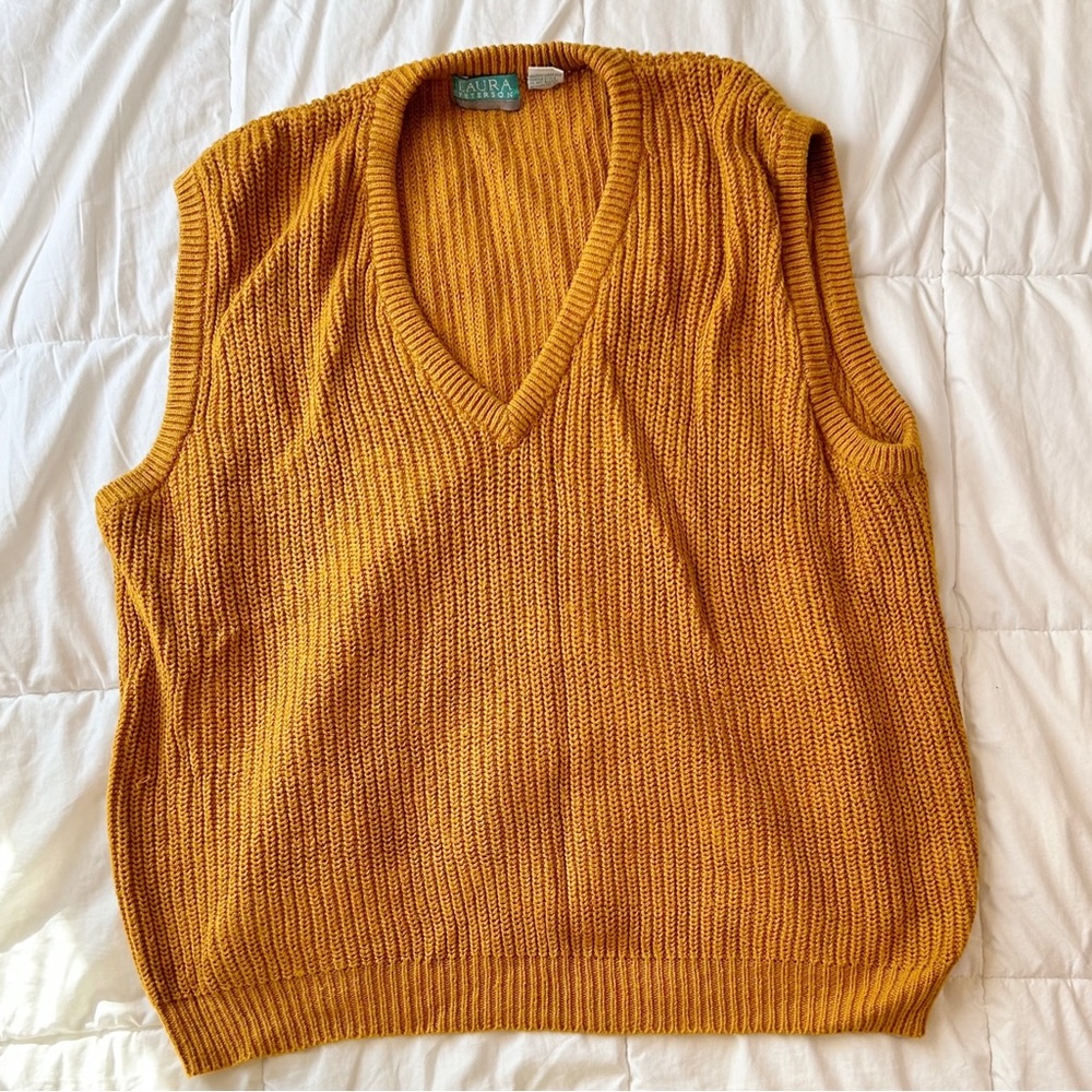Laura Peterson Mustard Sweater Vest